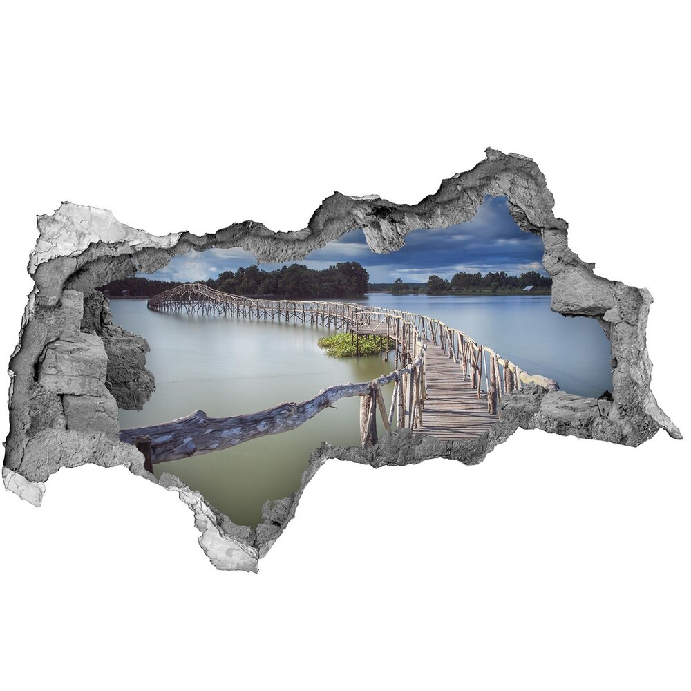 naklejka fototapeta 3D widok Drewniany most