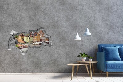 Fototapeta dziura na ścianę 3d Warszawski Rynek Starego Miasta