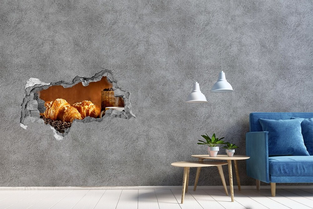 Naklejka 3D dziura na ścianę Śniadanie