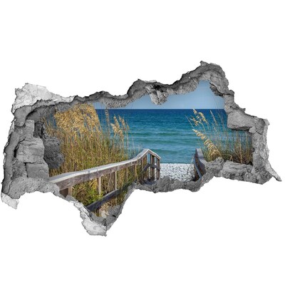 naklejka fototapeta 3D widok Tajemnicza plaża nad oceanem
