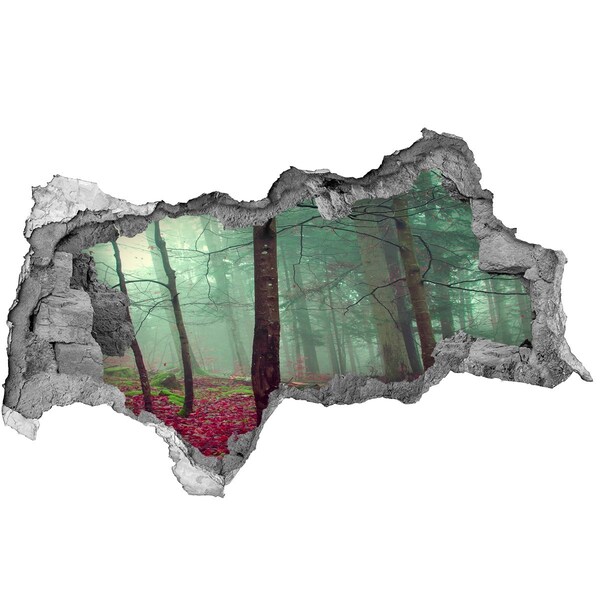 Samoprzylepna dziura naklejka Zaczarowany las w mgłę