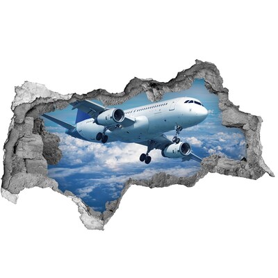 Foto zdjęcie dziura na ścianę Samolot w chmurach