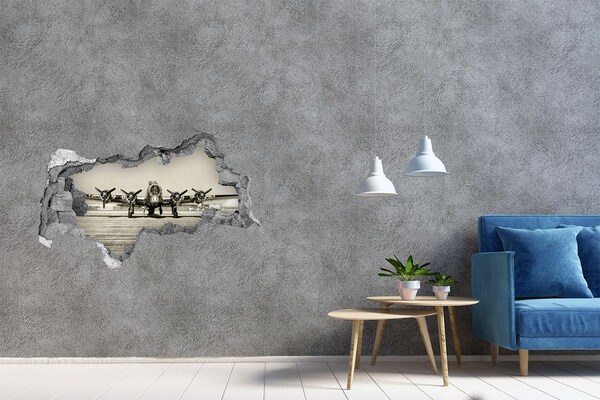 Foto zdjęcie dziura na ścianę Stary samolot na płycie lotniska