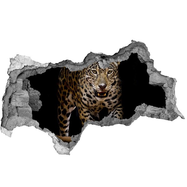 Dziura 3d fototapeta naklejka Jaguar