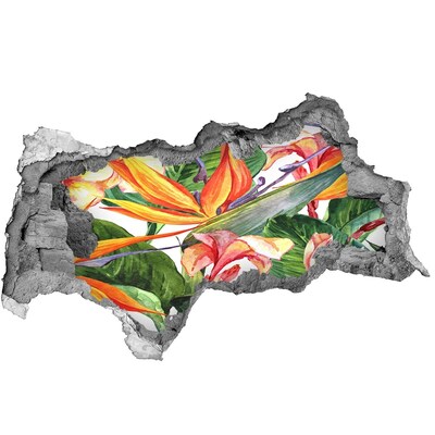 Naklejka 3D dziura na ścianę Tropikalny raj za ścianą