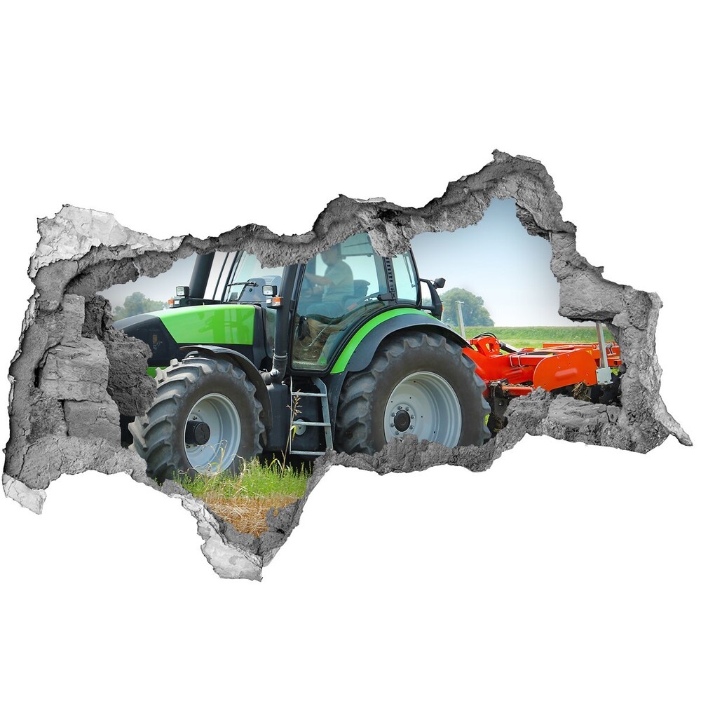 Foto zdjęcie dziura na ścianę Traktor na polu