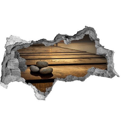 naklejka fototapeta 3D widok Zachód słońca nad molo