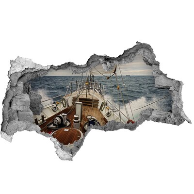 Foto zdjęcie dziura na ścianę Żaglówka na morzu