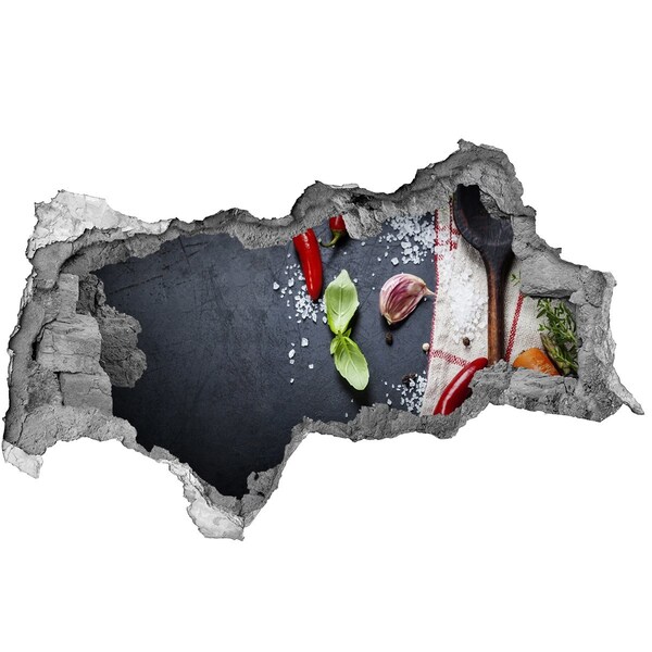 Naklejka 3D dziura na ścianę Kuchnia pełna smaku