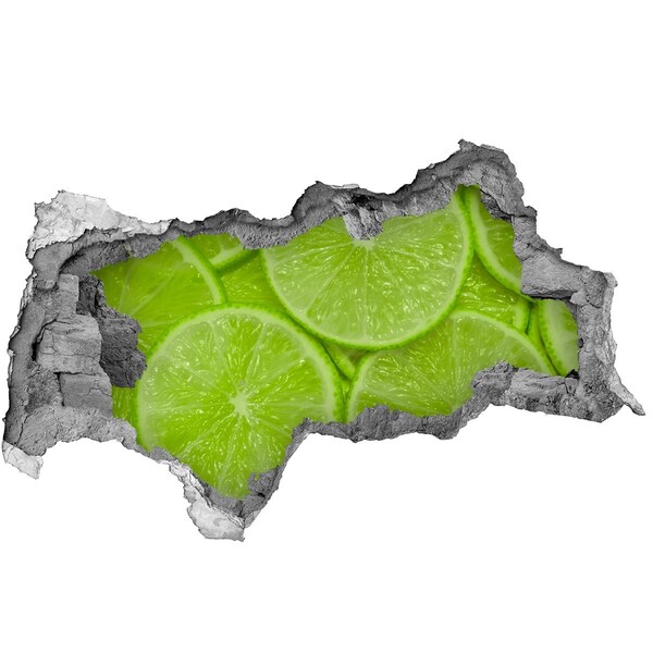 Naklejka 3D dziura na ścianę beton Cytrynowy raj