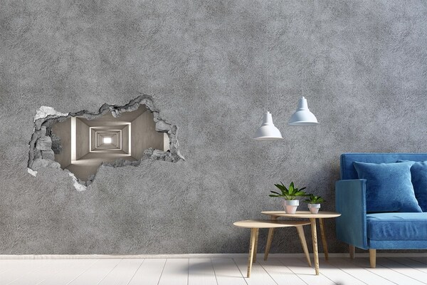 Dziura 3d fototapeta naklejka Pusty korytarz w betonie
