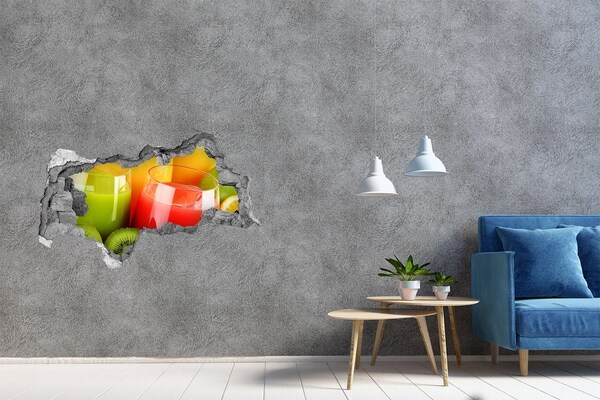 Naklejka dziura na ścianę beton Orzeźwiające koktajle w tropikach