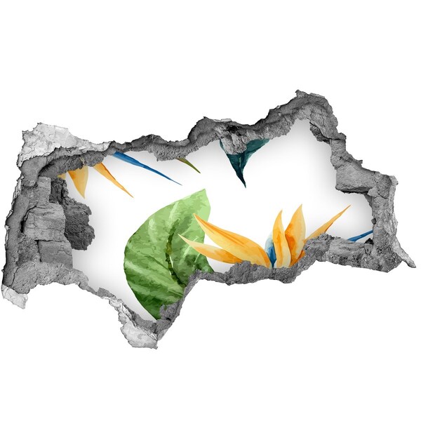 Naklejka 3D dziura na ścianę Tropikalny raj za ścianą