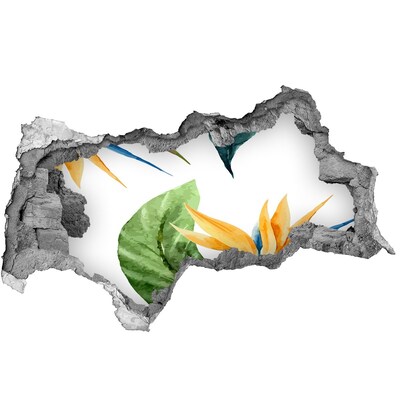 Naklejka 3D dziura na ścianę Tropikalny raj za ścianą