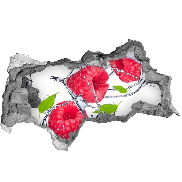 Naklejka dziura na ścianę beton Malinowy wodospad