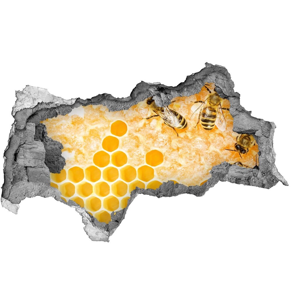 Dziura 3d fototapeta naklejka Pracujące pszczoły