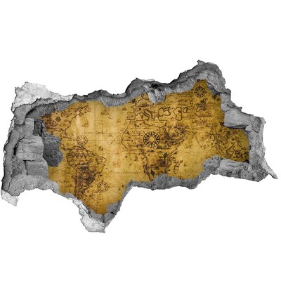 Samoprzylepna dziura na ścianę Stara mapa świata