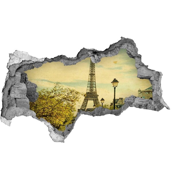 Fototapeta dziura na ścianę 3d Wieża Eiffla Paryż
