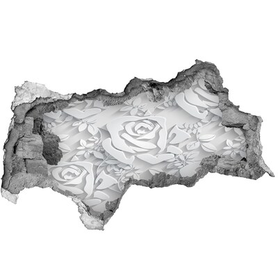 Naklejka 3D dziura na ścianę Róże wzór