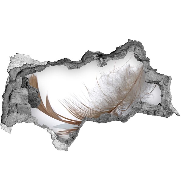 Dziura 3d fototapeta na ścianę Delikatna pióra w wodzie