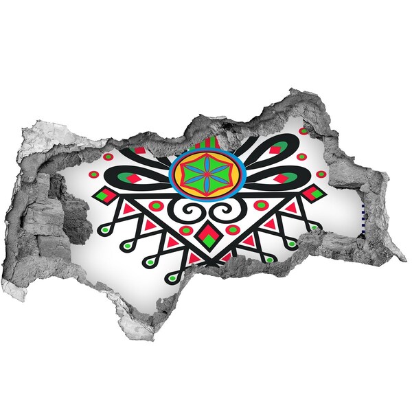 Dziura 3d fototapeta na ścianę Kolorowy wzór folkowy