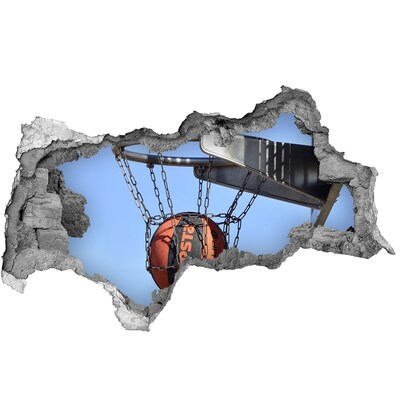 Foto zdjęcie dziura na ścianę Koszykarski rzut w akcji