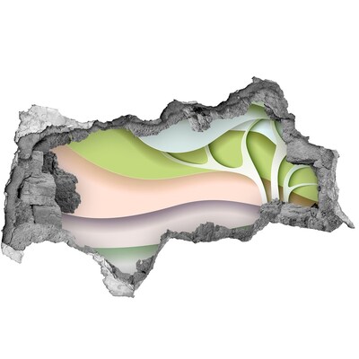 Dziura 3d fototapeta naklejka Złamana ściana z widokiem na krajobraz