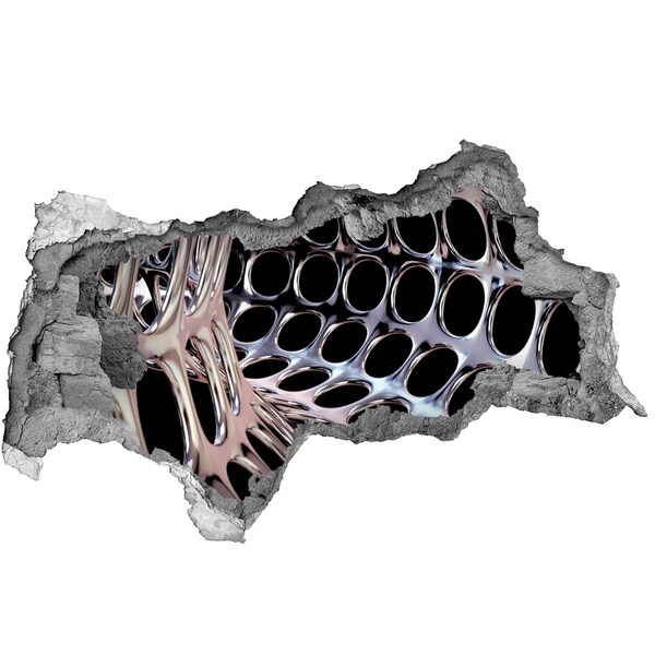 Dziura 3d fototapeta na ścianę Metalowy tunel