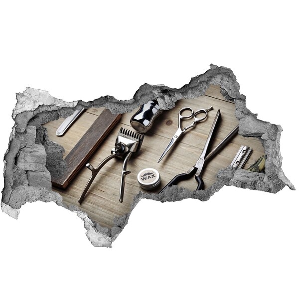 Fototapeta dziura na ścianę Warsztat fryzjerski