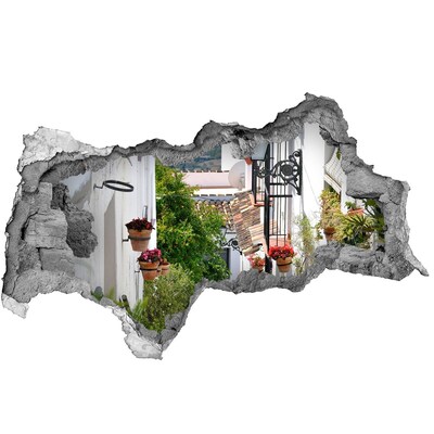 Fototapeta dziura na ścianę 3d Urokliwa uliczka w białej wiosce