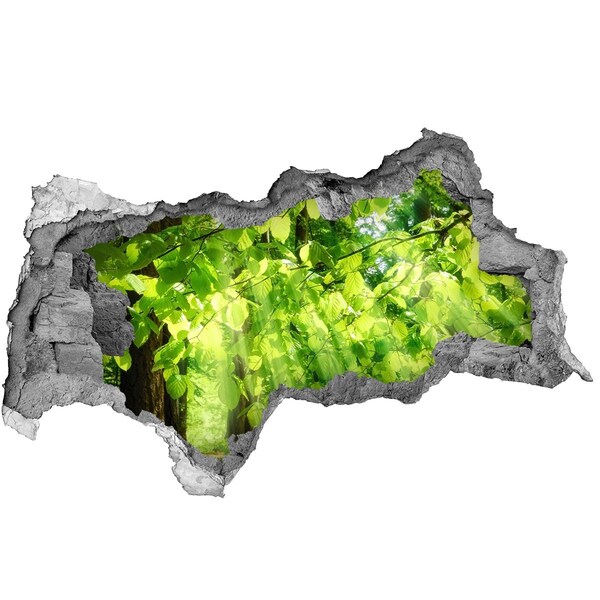 naklejka fototapeta 3D widok Zielony las w promieniach słońca