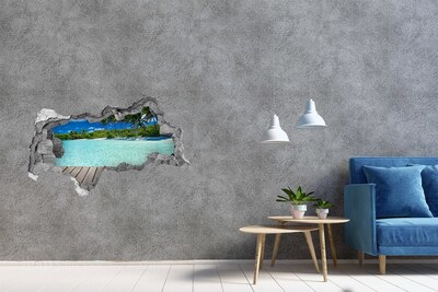 naklejka fototapeta 3D widok Tropikalna oaza nadmorska