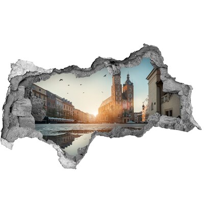 Fototapeta dziura na ścianę 3d Krakowska panorama