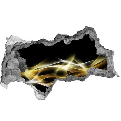 Dziura 3d fototapeta na ścianę Złota szczelina w ścianie