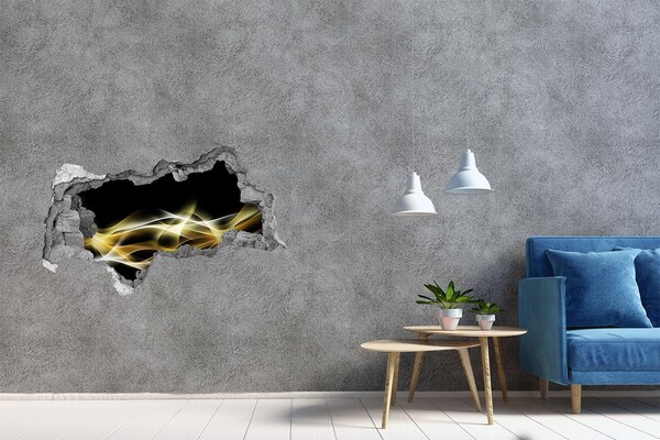 Dziura 3d fototapeta na ścianę Złota szczelina w ścianie