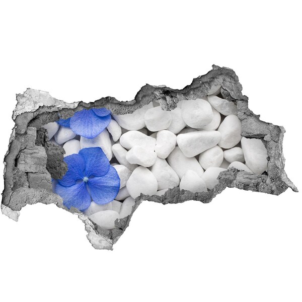 Samoprzylepna dziura naklejka Kamyki na plaży z niebieskim akcentem