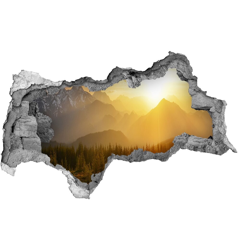naklejka fototapeta 3D Zachód słońca góry