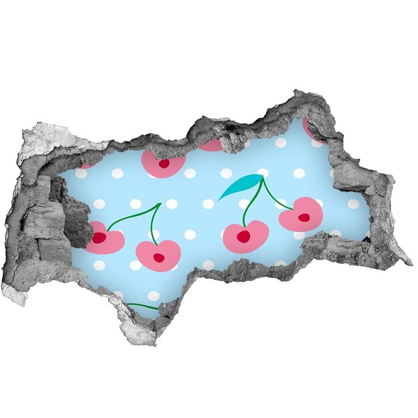 Fototapeta dziura na ścianę Owocowy wzór na niebieskim tle