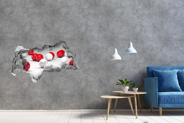 Samoprzylepna dziura na ścianę Rozbity mur z kulami