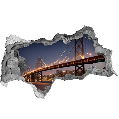 Fototapeta dziura na ścianę 3d Most w San Francisco nocą