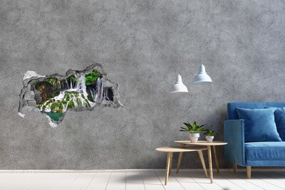 naklejka fototapeta 3D Wodospad w zielonym otoczeniu