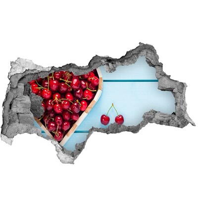 Samoprzylepna naklejka beton Słodkie wiśnie na niebieskim tle