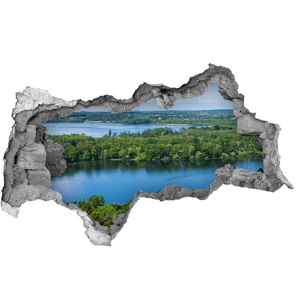 naklejka fototapeta 3D widok Las nad jeziorem