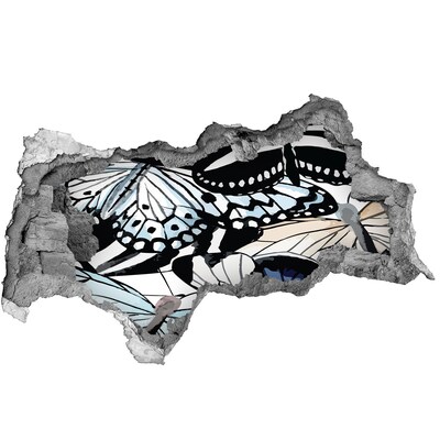 Dziura 3d foto tapeta naklejka Motyle w kolorowej kompozycji