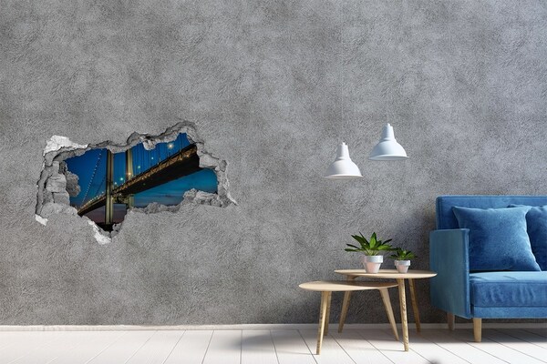 Fototapeta dziura na ścianę 3d Most Brookliński