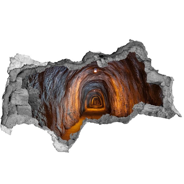 Fototapeta dziura na ścianę 3d Podziemny tunel
