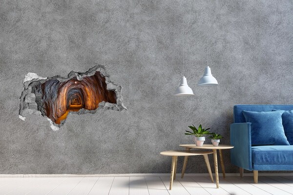 Fototapeta dziura na ścianę 3d Podziemny tunel