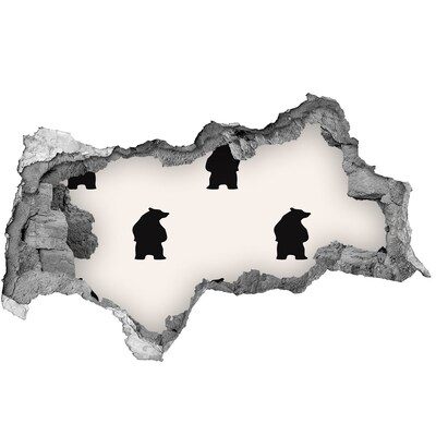 Dziura 3d foto tapeta naklejka Niedźwiedzie