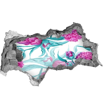 Okleina 3D dziura na ścianę Kwiatowy ogród za ścianą
