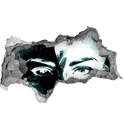Samoprzylepna dziura ścienna 3D Oczy w betonie